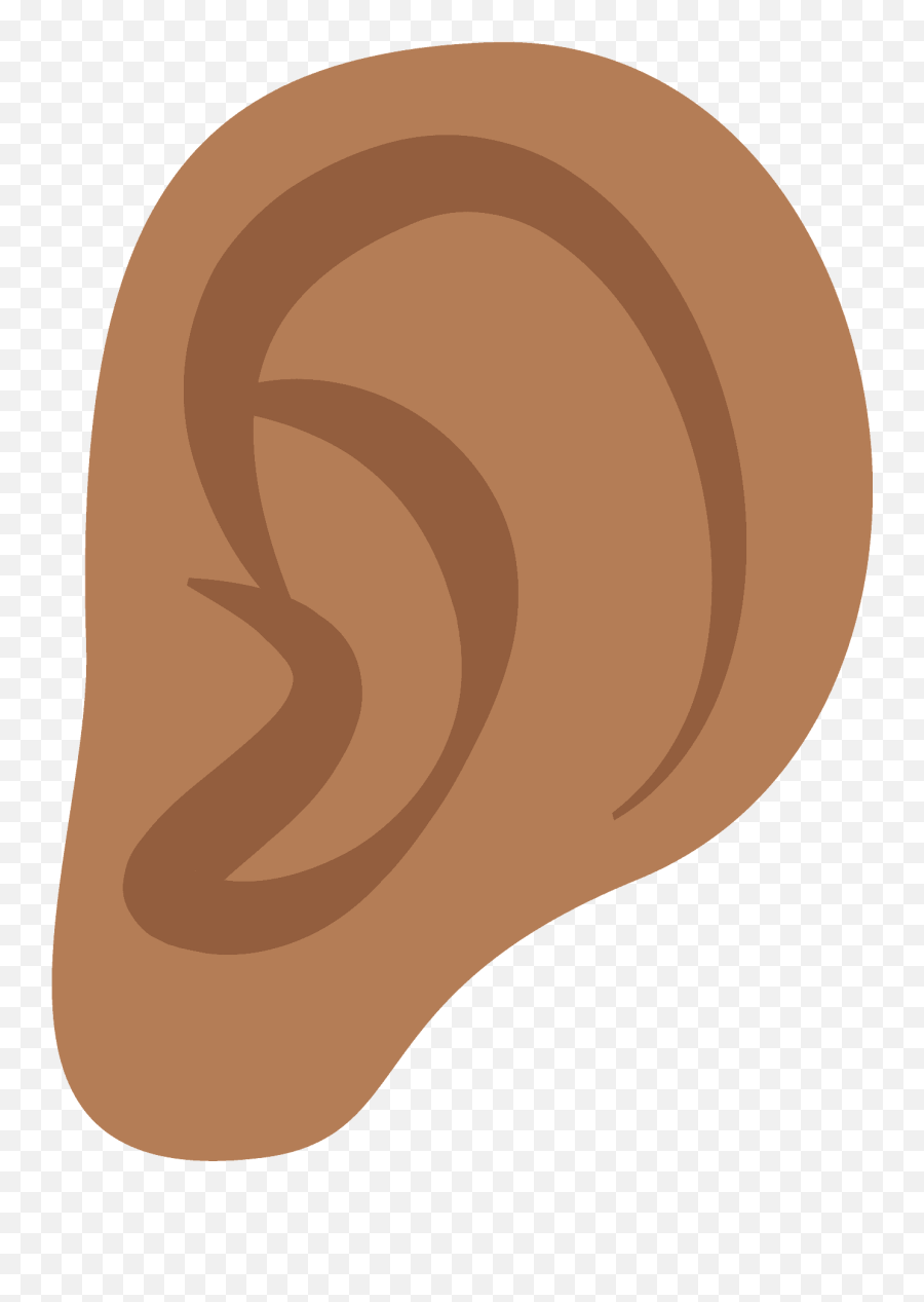 Ear Emoji Clipart - Ear Clipart Dark Skin,Ear Emoji Png