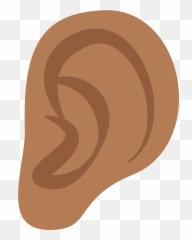 Ear Emoji Clipart - Ear Clipart Dark Skin,Ear Emoji Png