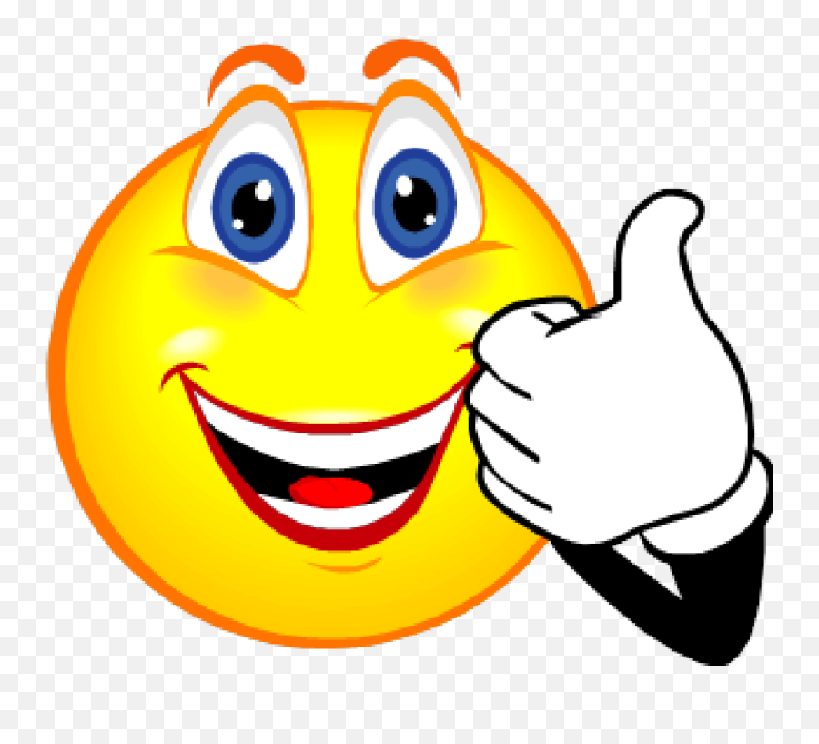 Smiley Face Thumbs Up - Smiling Cartoon Face Emoji,Thumb Up Emoji