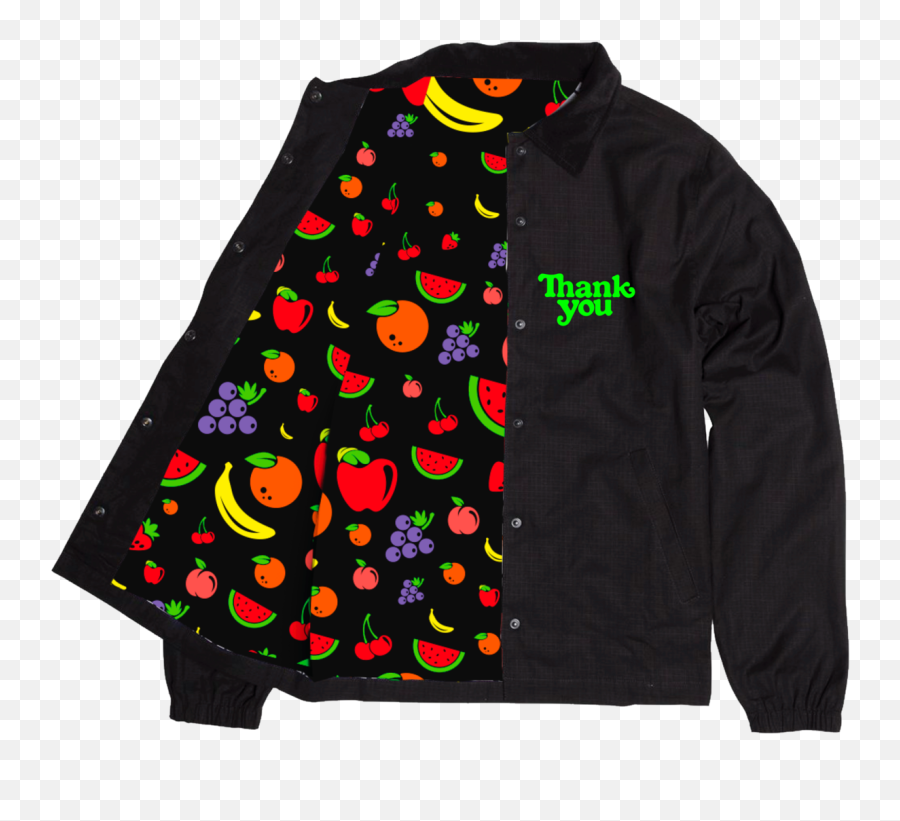 Thank You Fruit Salad Jacket Black - Long Sleeve Emoji,Emoji Jacket And Pants