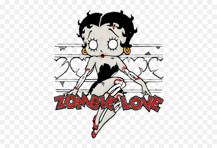 Bettyboop Horror Zombie Heart Sticker By Josie Chan - Betty Boop Thanksgiving Emoji,Betty Boop Emoji