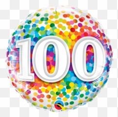 Confetti Emoji Png - 100 Rainbow Confetti 100 Balloon Png 100 Balloons,Rainbow Emoji Transparent