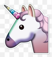 Sticker Face Of Unicorn - Unicorn Emoji Transparent,What To Put For The Size Of Theunicorn Emoji Trnasparent