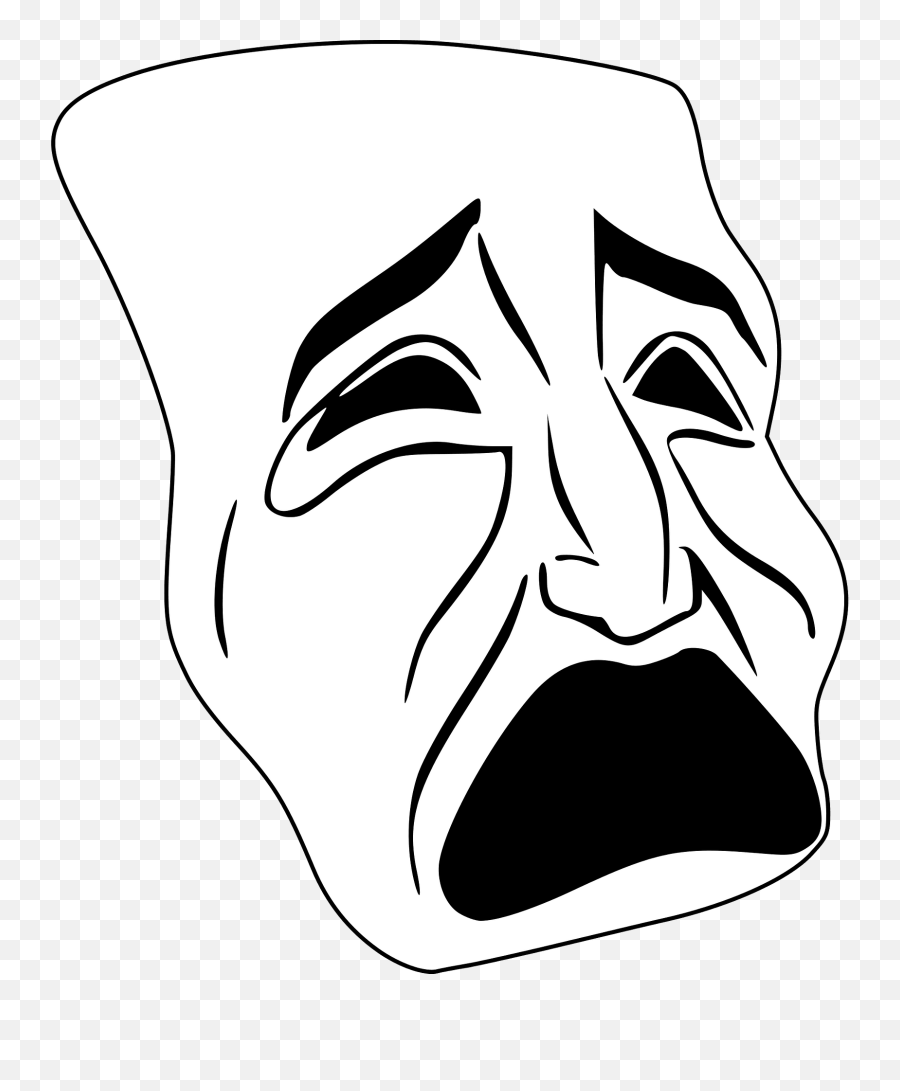 Emotion Art Monochrome Photography Png - Tragedy Mask Clip Art Emoji,Emotion Masks