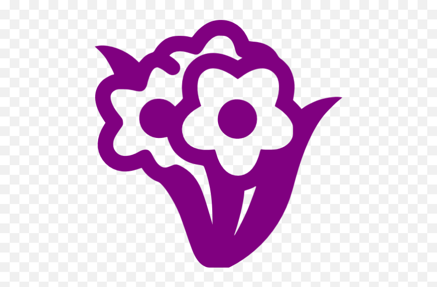 Purple Bunch Flowers Icon - Free Purple Flower Icons Transparent Logo Barbie Flower Emoji,Facebook's Lavendar Flower As An Emoticon...