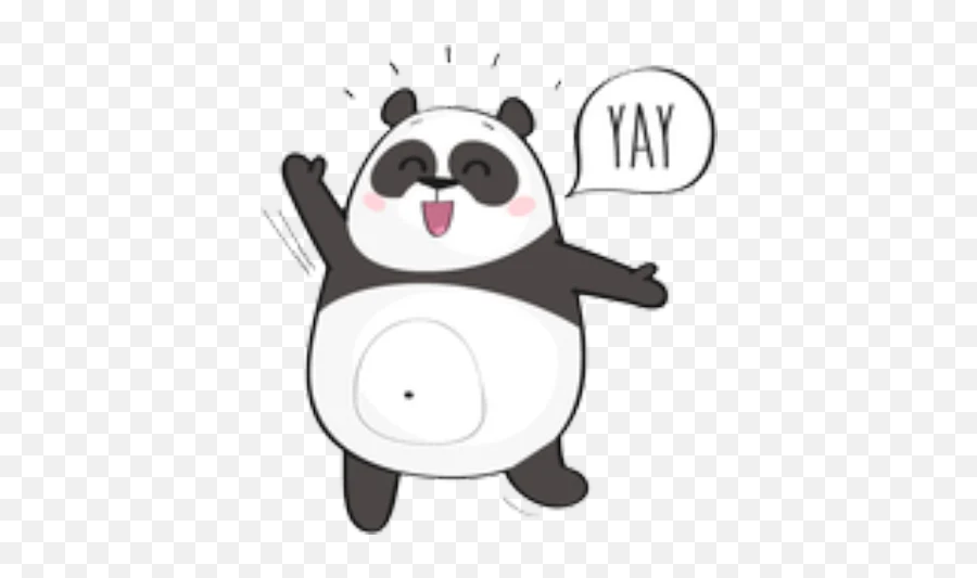 Panda 6 - Stickers For Whatsapp Panda Happy Cartoon Emoji,Whatsapp Panda Emoticon
