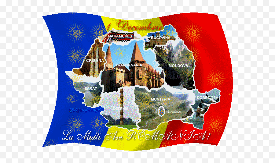 La Multi Ani Romania Emoji,Emotion Ltaly Flag Gif
