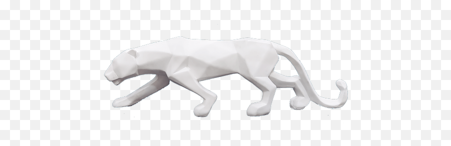 Abstract Art Geometric White Panther Statue Length 41 Cm Emoji,Emotions Abstract Sculpture