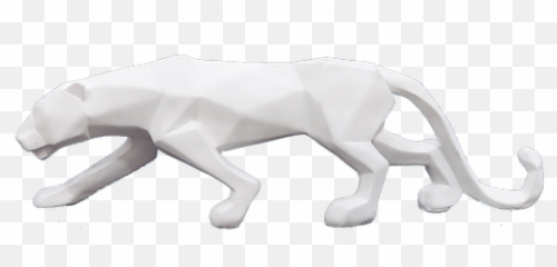 Abstract Art Geometric White Panther Statue Length 41 Cm Emoji,Emotions Abstract Sculpture