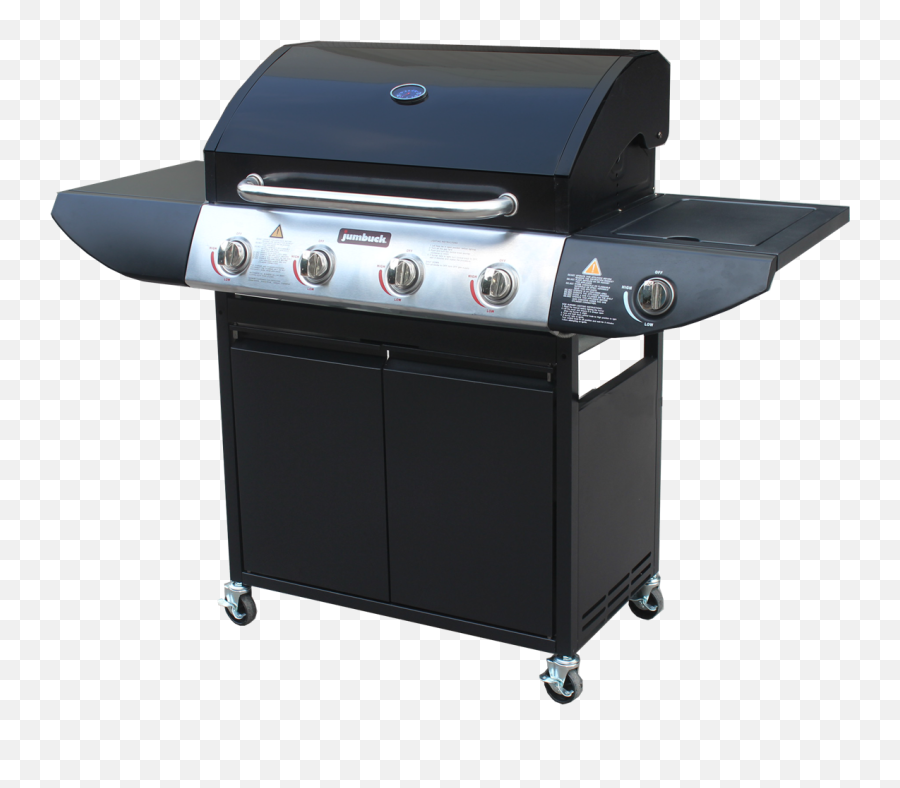 Jumbuck Black 4 Burner Hooded Bbq With - Outdoor Grill Rack Topper Emoji,Barbecue Emoji