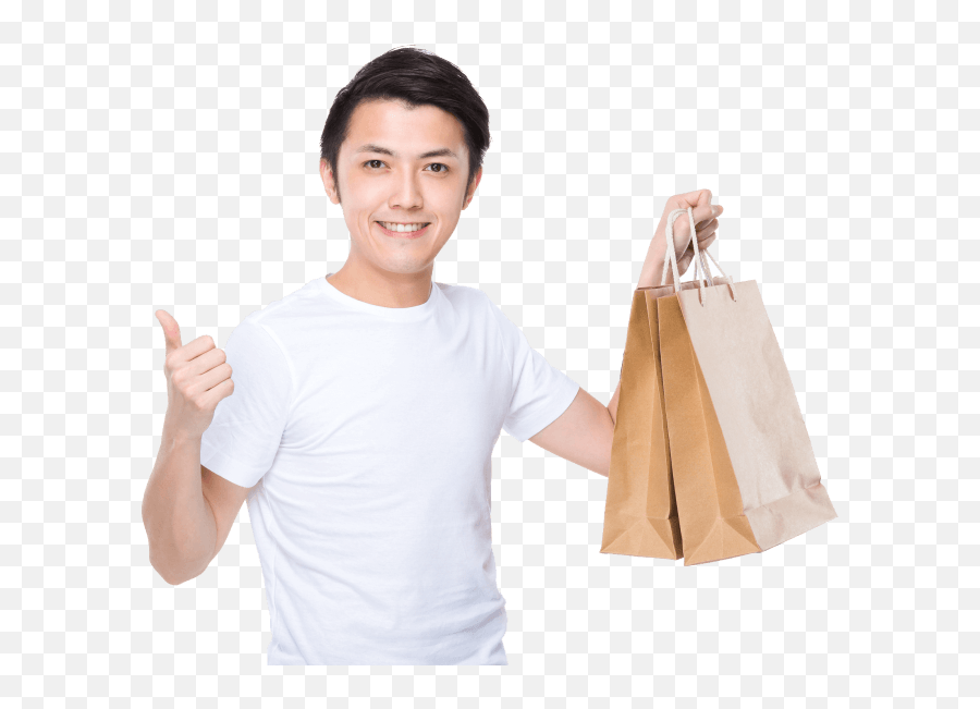 Download Hd Man Carrying Shopping Bags And Giving Thumbs Up Emoji,Shopping Bag Emoji