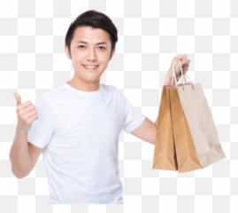 Download Hd Man Carrying Shopping Bags And Giving Thumbs Up Emoji,Shopping Bag Emoji