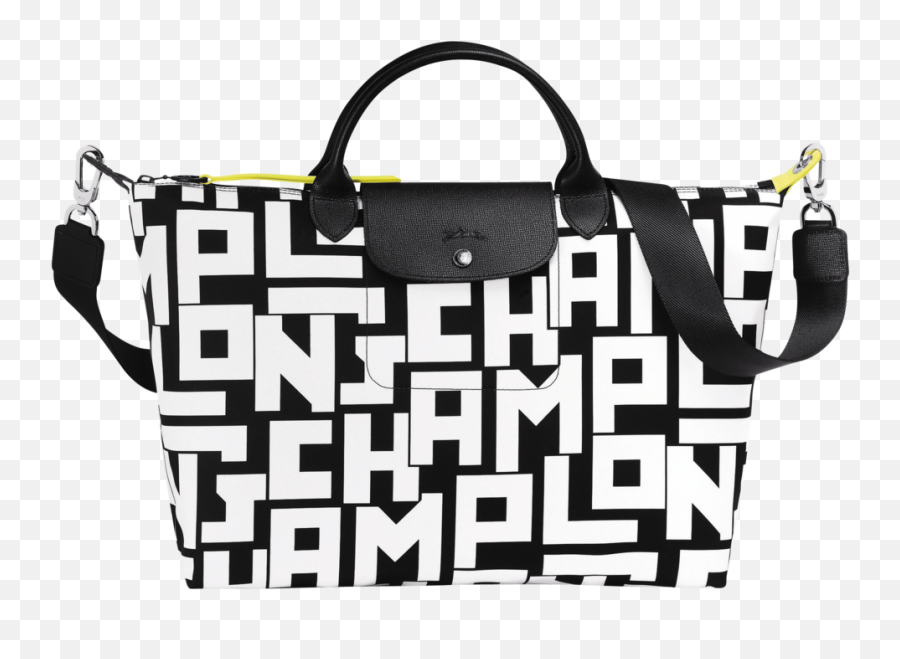 Longchamp French Originallimited Edition Longchamp Lgp Series Handbag Shoulder Strap Single Shoulder Bag Large Size Crossbody Travel Bag - Made In Longchamp Black White Bag Emoji,Emoji Shoulder Bag