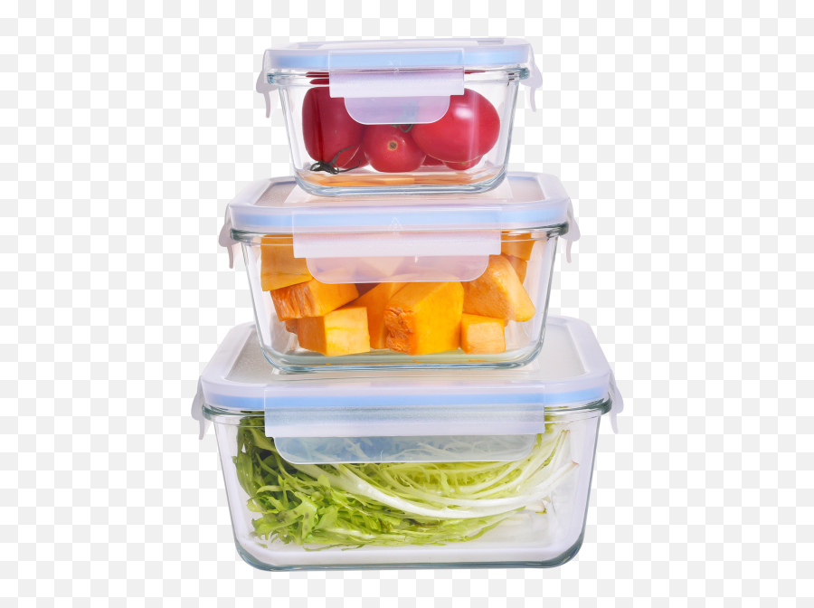 Genicook 6 - Piece Square Glass Food Storage Set Lid Emoji,Food Emoji Pillow