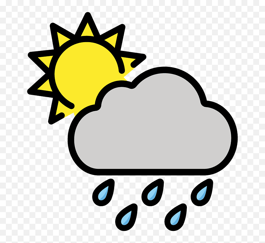 Sun Behind Rain Cloud Emoji - Sunshine Clipart,Raining Cloud Emoji