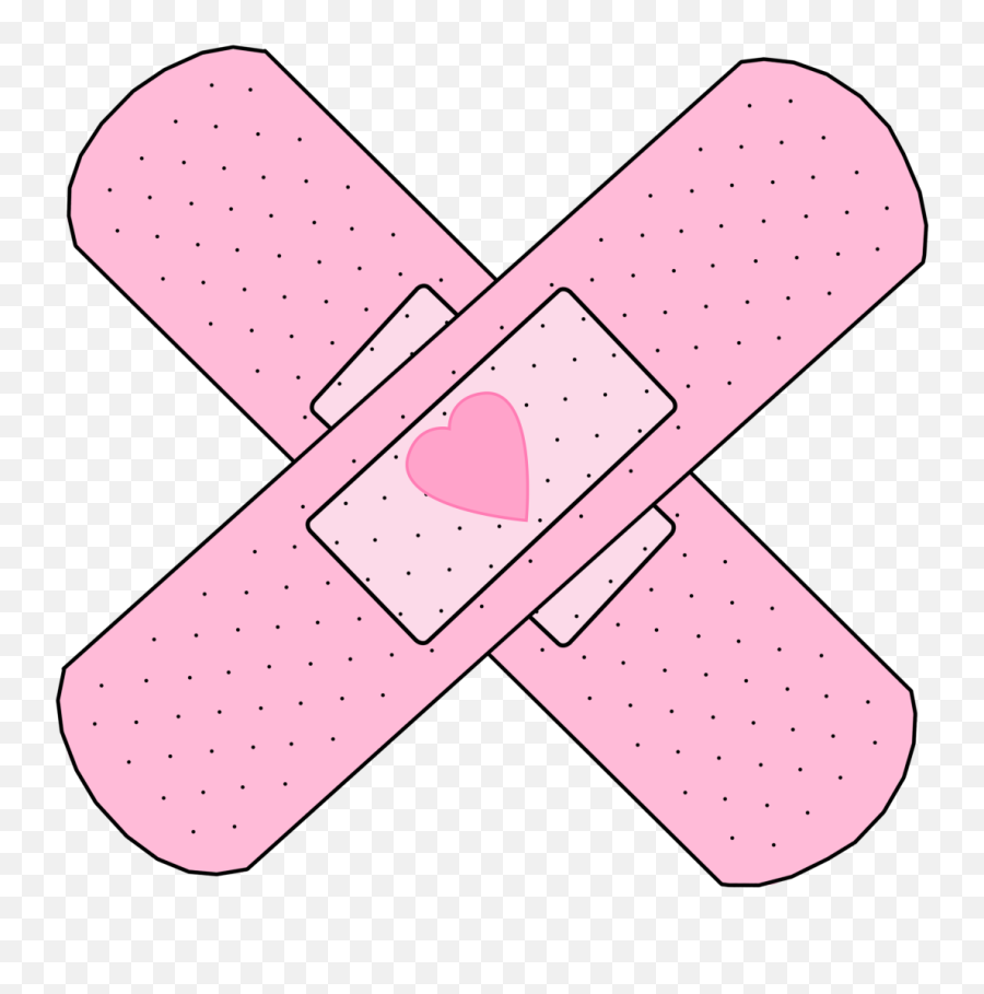 Bandage Heart Pink Aesthetic Sticker By Isxbellx1 - Clipart Bandaid Emoji,Bandage Emoji