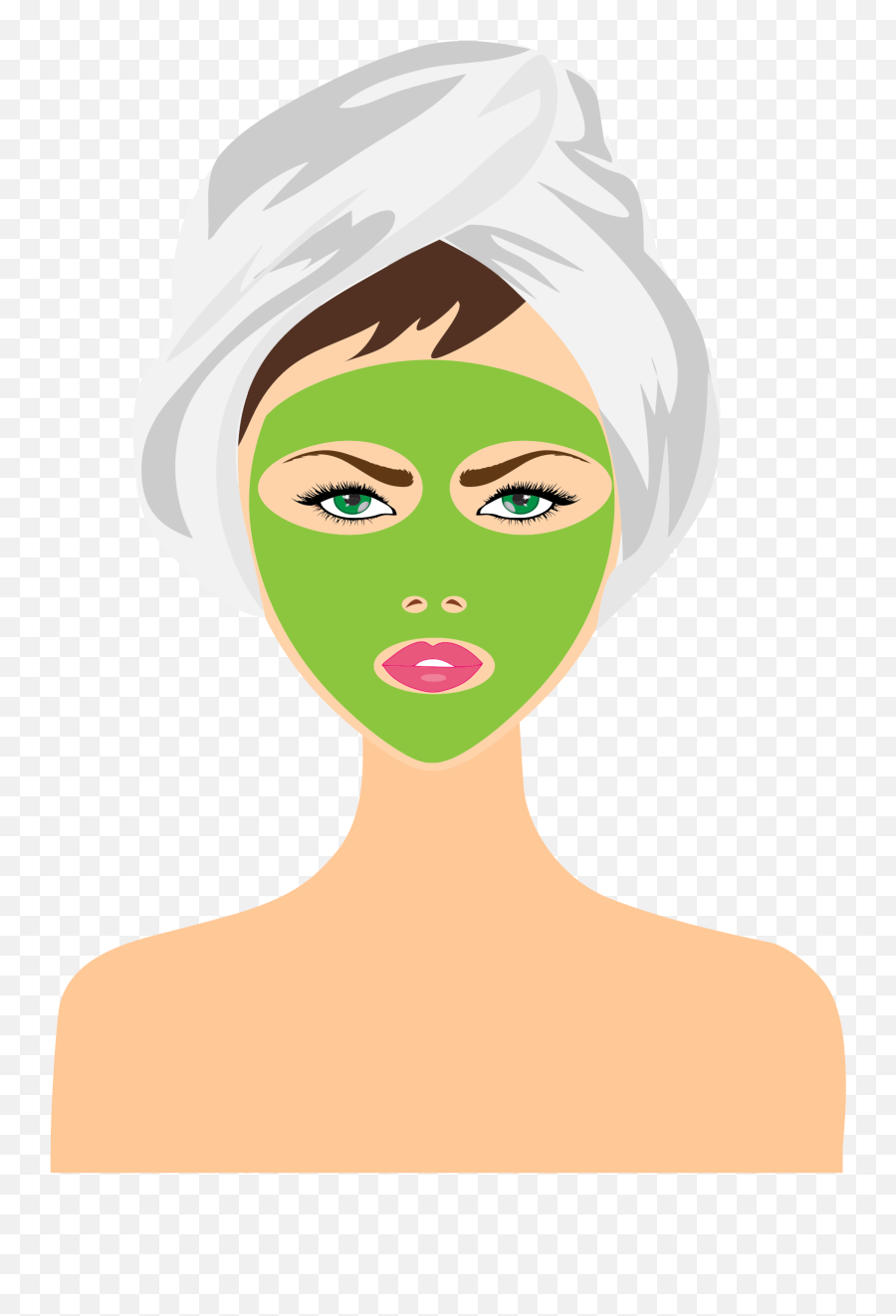 Clipart Woman Face Mask Clipart Woman - Beauty Facial Icon Png Emoji,Woman Masking Emotions