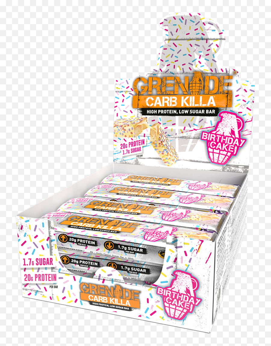 Carb Killa Protein Bar Birthday Cake 12 Bars Emoji,Small Brithday Cakes Emojis And Prices