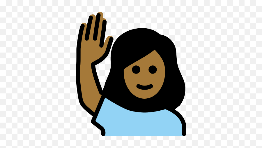 Person Raising Hand Medium - Dark Skin Tone Emoji Download Person Raising Hand,Person Emoji Png