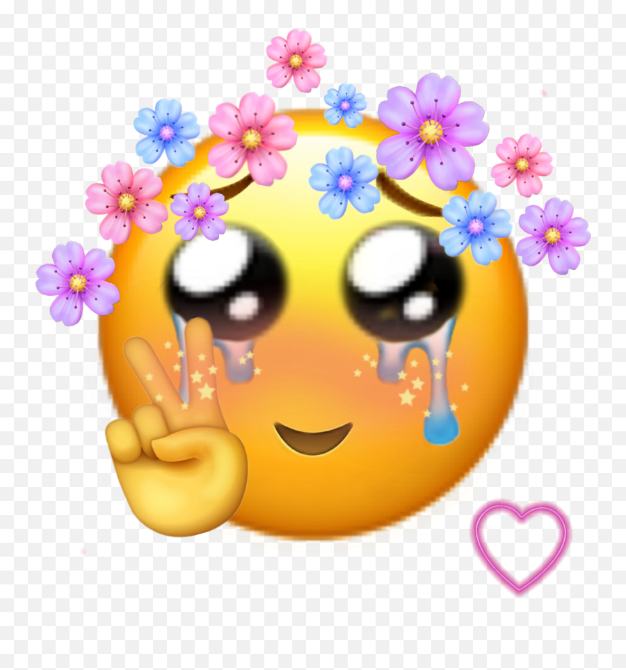 Flowers Shy Cute Emoji Sticker,Cute Emoji