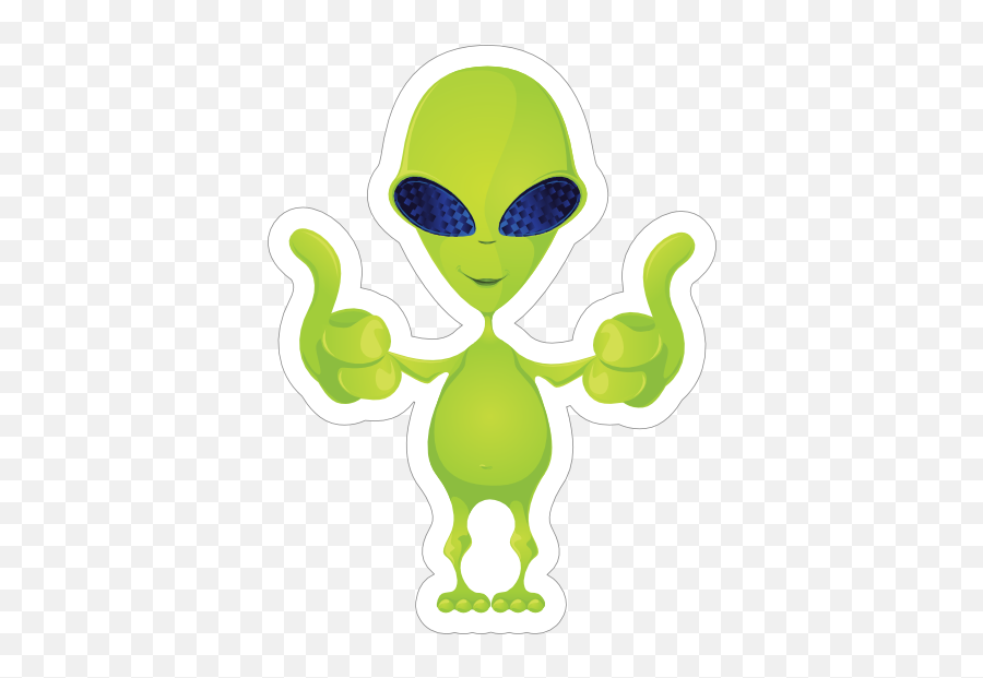 Thumbs Up Green Alien Sticker - Alien Thumb Up Png Emoji,Green Thing Alien Emoji