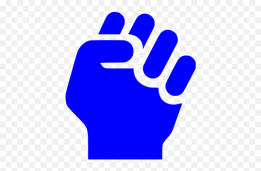 Blue Clenched Fist Icon - Free Blue Hand Icons Ice Fist Icon Emoji,Fists Up Emoticon