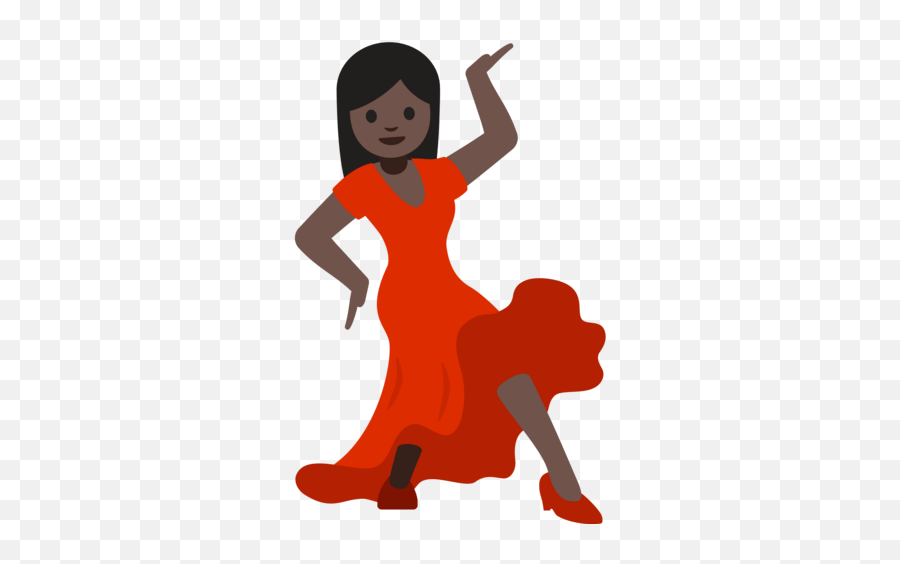 Woman Dancing With Dark Skin Tone Emoji,Android Girl Emoticon