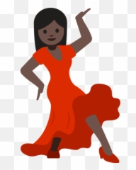 Woman Dancing With Dark Skin Tone Emoji,Android Girl Emoticon