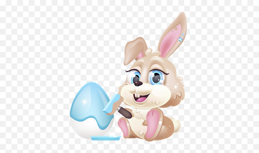 Best Premium Cute Easter Bunny Hare Winking Illustration Emoji,Free Animated Easter Emojis