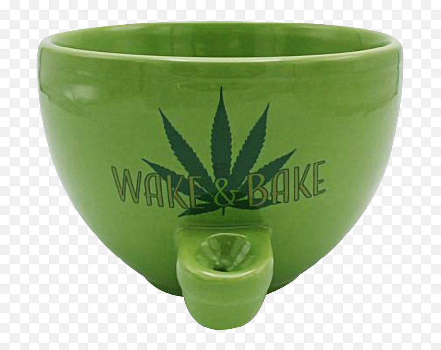 Wake U0026 Bake Ceramic Cereal Bowl Pipe Dry Pipes - Bowl Of Green Cereal Emoji,Pot Leaf Emoji