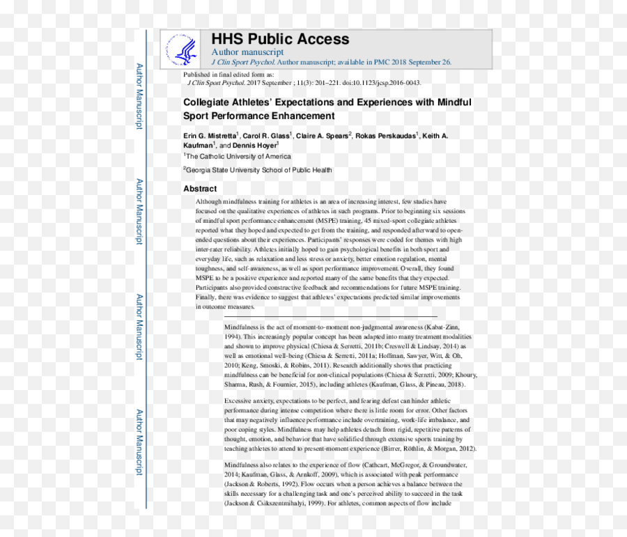 Pdf Collegiate Athletesu0027 Expectations And Experiences With Emoji,Optimization Of Athletic Performance: Emotion- & Action-centered Approaches