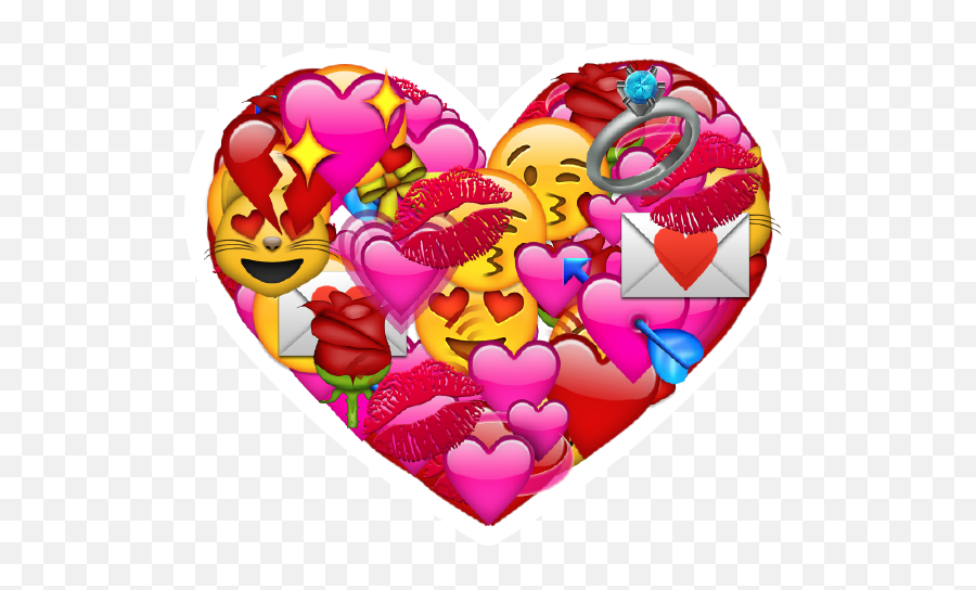 Download List Of Emoticons For Facebook - Heart Filled With Love Emojis Bundle Transparent,Emoji List