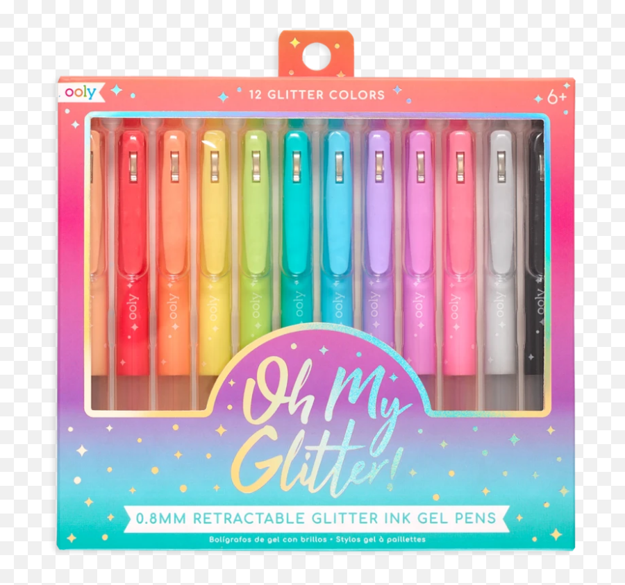 Oh My Glitter Retractable Gel Pens - Set Of 12 In 2021 Emoji,Highlighters Emojis Png