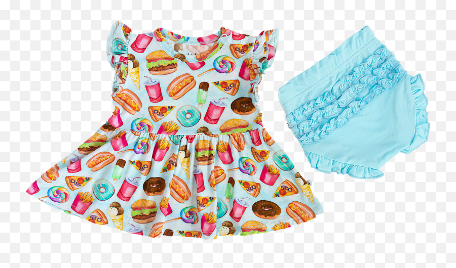 Junk Food Peplum Set Emoji,Got Clipped Emoji