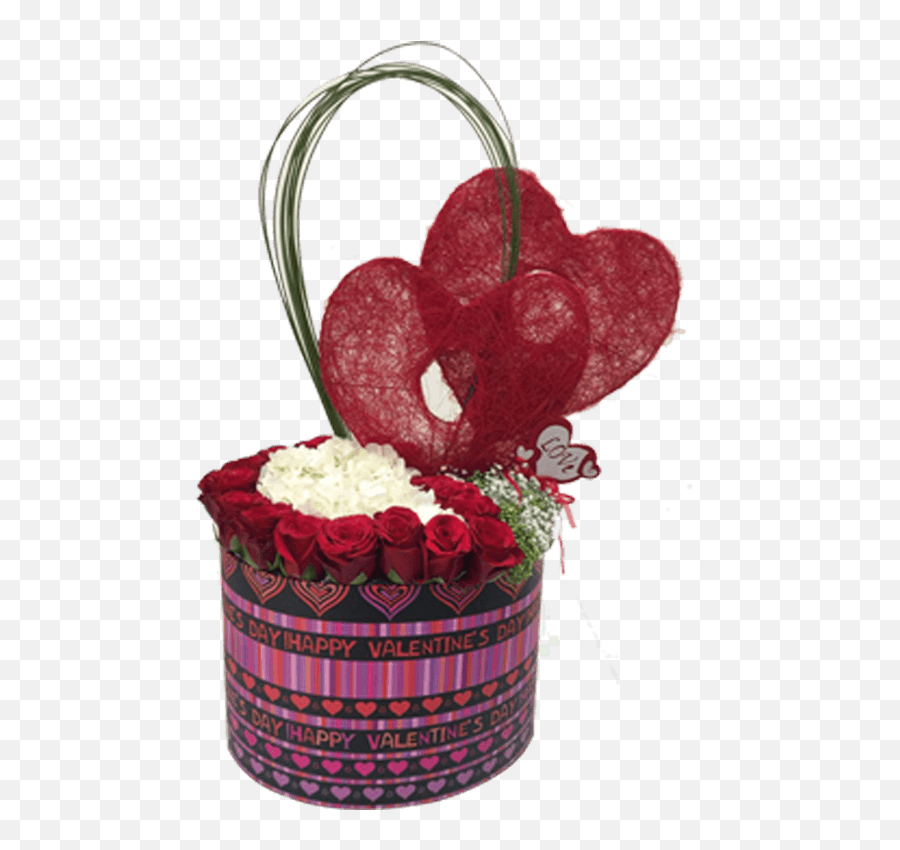 Basket Valentine Flower Arrangement - Day Emoji,Valentine Emotions