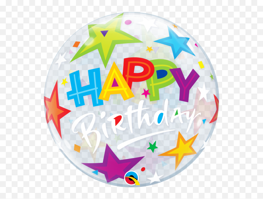 Happy Birthday Milestone Age Brilliant Stars Bubbles Balloon - Balloon Emoji,Happy Birthday Emoticon Free