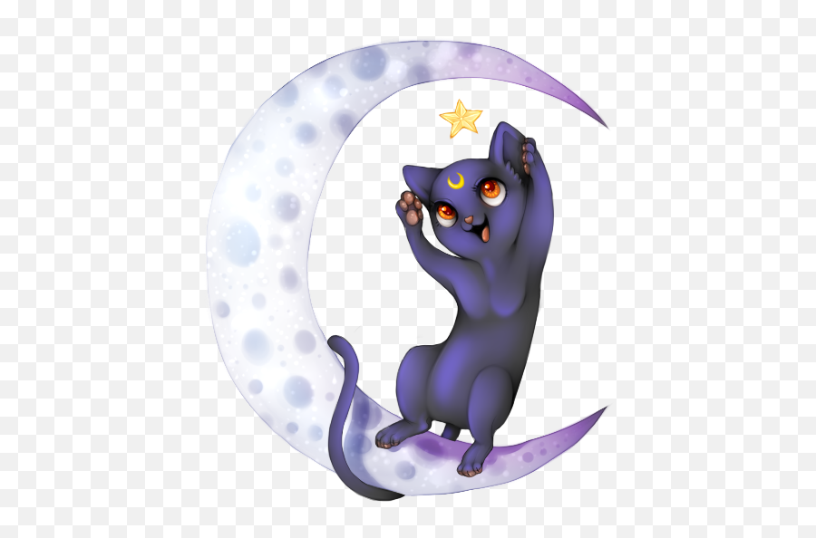 Download Hd Sailor Moon Luna Tumblr Sailor Moon Cat - Luna Sailor Moon Emoji,Luna Emoji