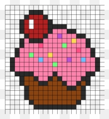 Cupcake Kandi Pattern Pixel Crochet Fuse Bead Patterns - Perler Bead Cupcake Emoji,Emoji Crochet Patterns