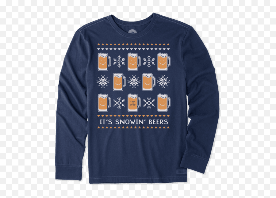 Snowin Beers Long Sleeve Crusher Tee - Long Sleeve Emoji,Emoji Sweater For Sale
