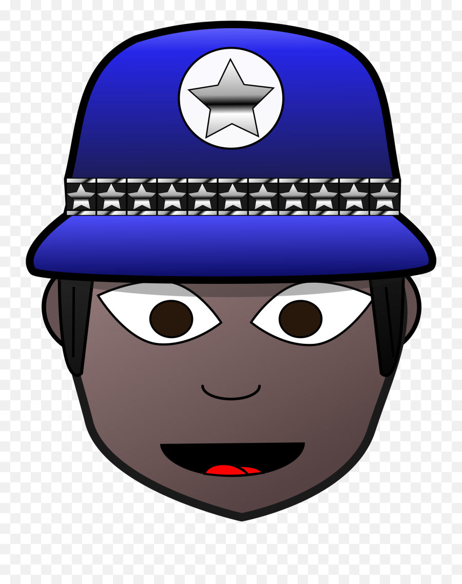 Costume Clipart Police Officer Costume - Police Face With Hat Clipart Emoji,Mailbox And Police Emoji 2