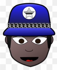 Costume Clipart Police Officer Costume - Police Face With Hat Clipart Emoji,Mailbox And Police Emoji 2