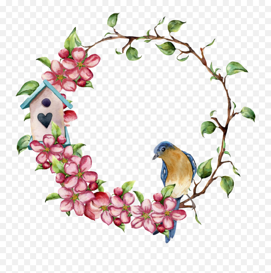 Wreath Bird Birdhouse Sticker Emoji,Bird Emoji Pillow