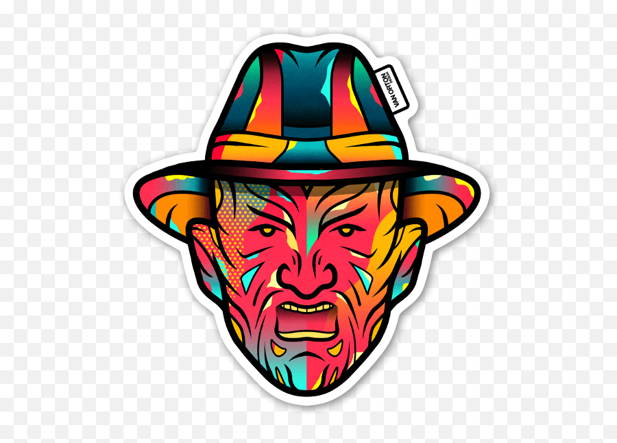 Freddy Krueger Stickers Cool Artwork Pop Art Horror Drawing - Freddy Krueger Stickers Png Emoji,Hulk Hogan Emoji