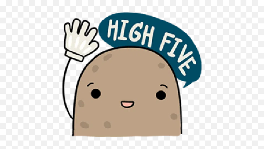 Kawaii Potato Whatsapp Stickers - Stickers Cloud Happy Emoji,High Five Emoji In Whatsapp