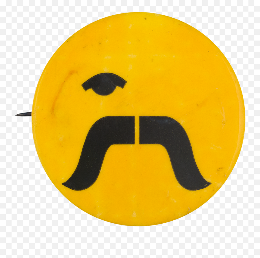 One Eye Mustache Smiley Busy Beaver Button Museum - Dot Emoji,Smiley Face Emoticons Mustache Rides