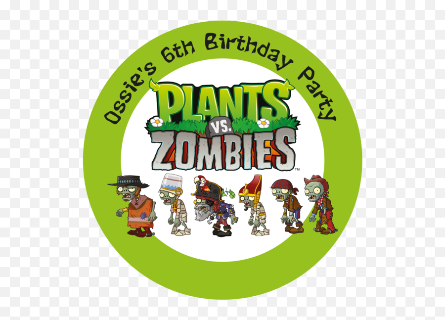 Party Box Stickers - Plants Vs Zombies Stickers Redondos Emoji,Zombi Text Emoticon