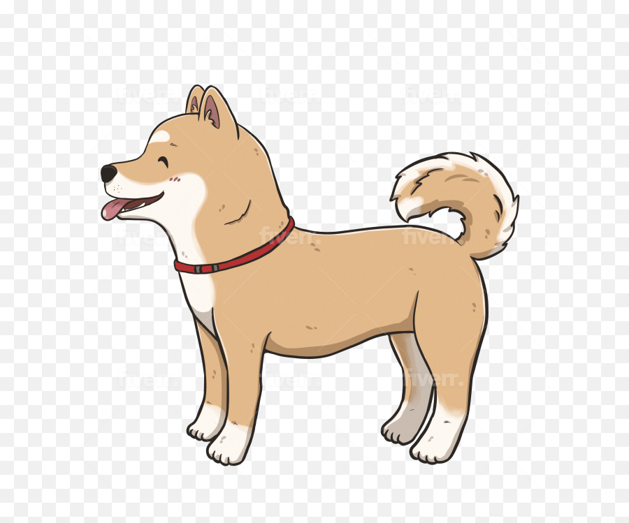 Draw Cute Dog Cartoon Illustration Pet Stickers Emojis - Akita,Shiba Inu Emoji