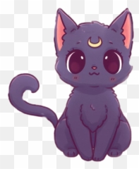 Gato Kawaii Negro Anime Sticker - Anime Animals Emoji,Dibujos Kawaii Emojis