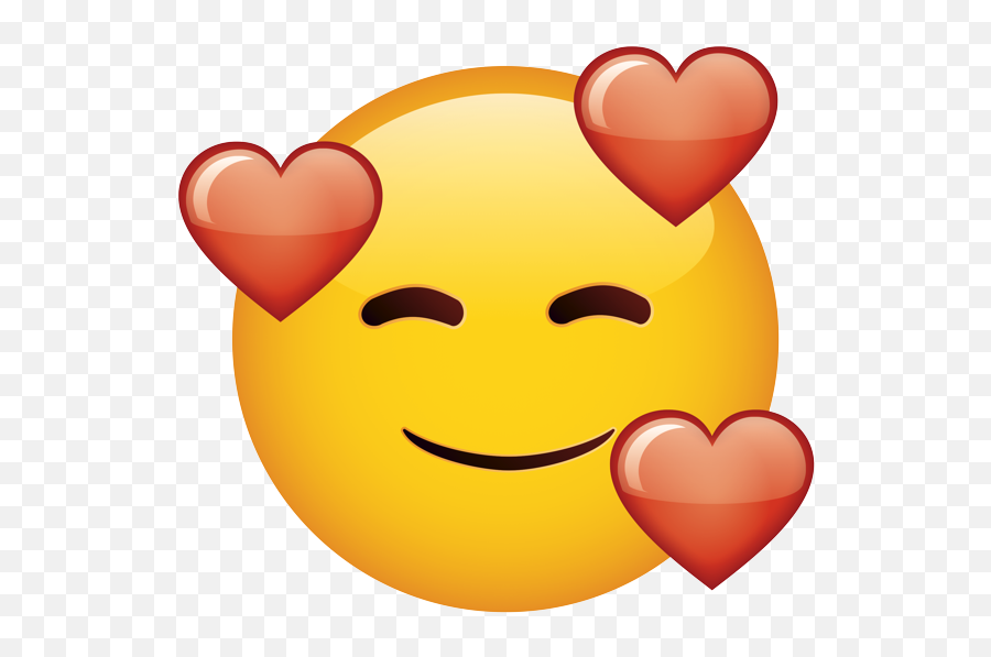 Official Brand - Happy Emoji,Smiling Face With 3 Hearts Emoji