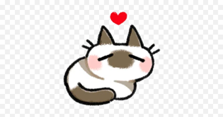 Siamese Cat1 Whatsapp Stickers - Soft Emoji,Siamese Kitty Emoticon